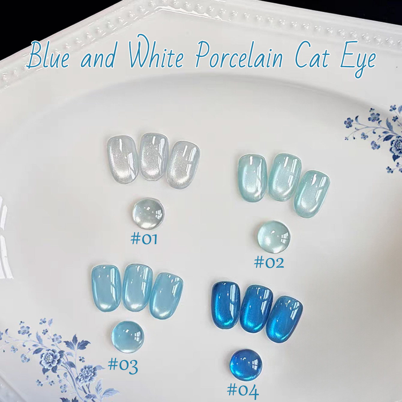 1pcs TC Blue And White Porcela - Nail Art Ice Blue ulasan dan harga