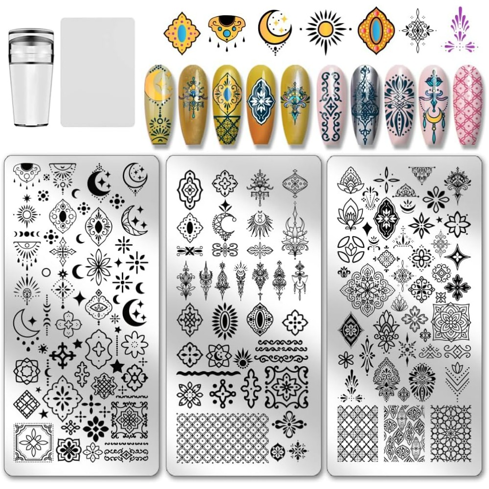 3pcs Vintage Totem Nail Stampi - Nail Art Vintage ulasan dan harga