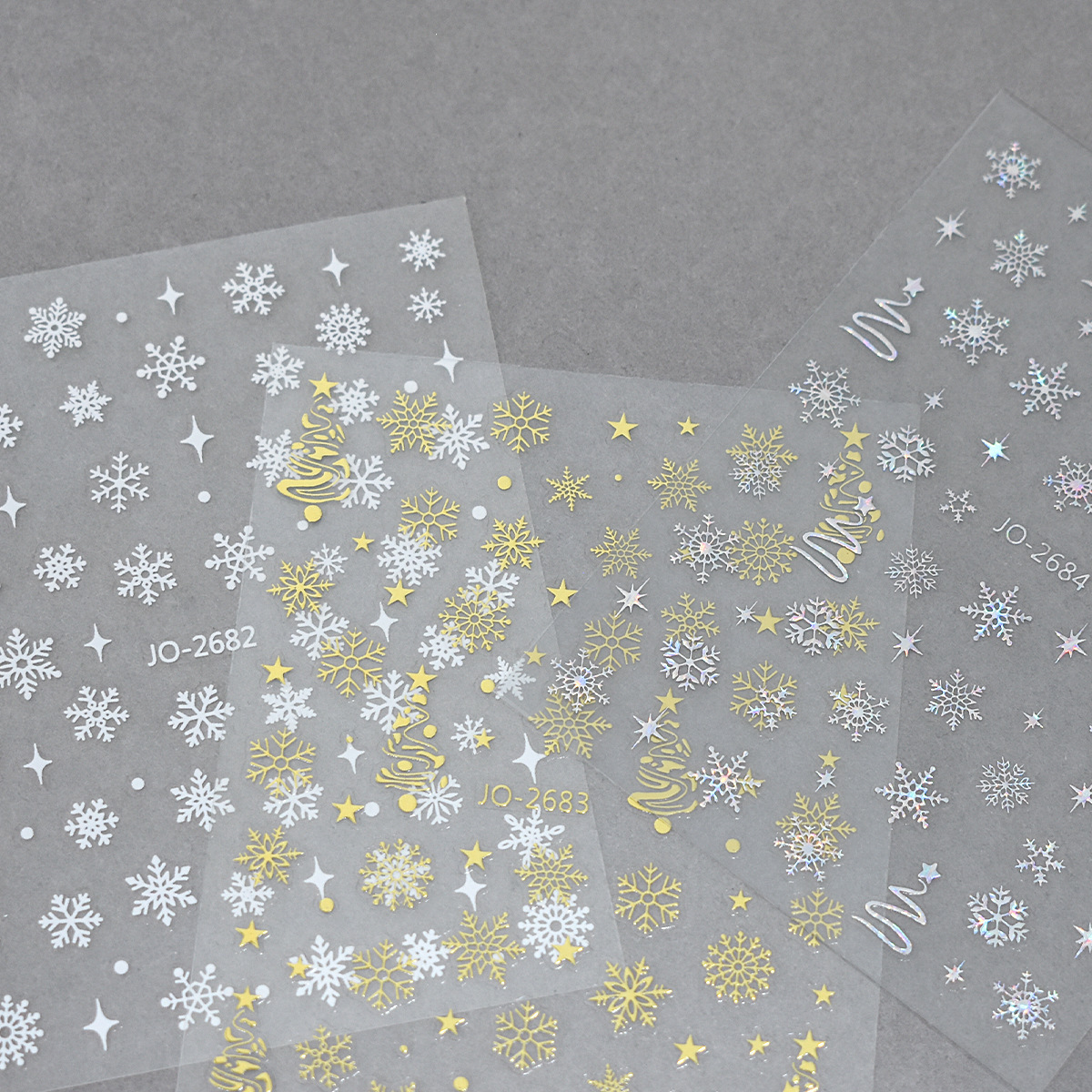 3D Snowflake Nail Art Decals X - Nail Art Xmas Stickers ulasan dan harga