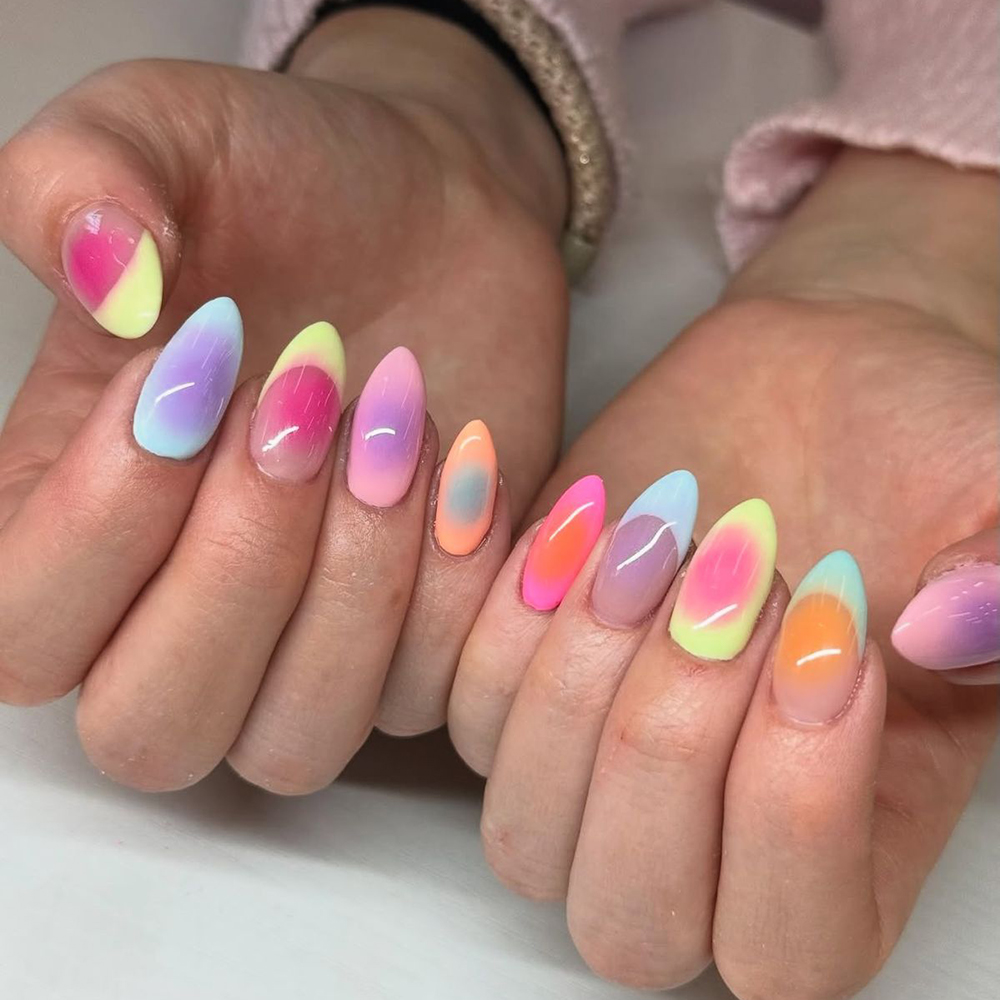 9/16Colors/SET Solid Rainbow O - Nail Glitter Chrome ulasan dan harga