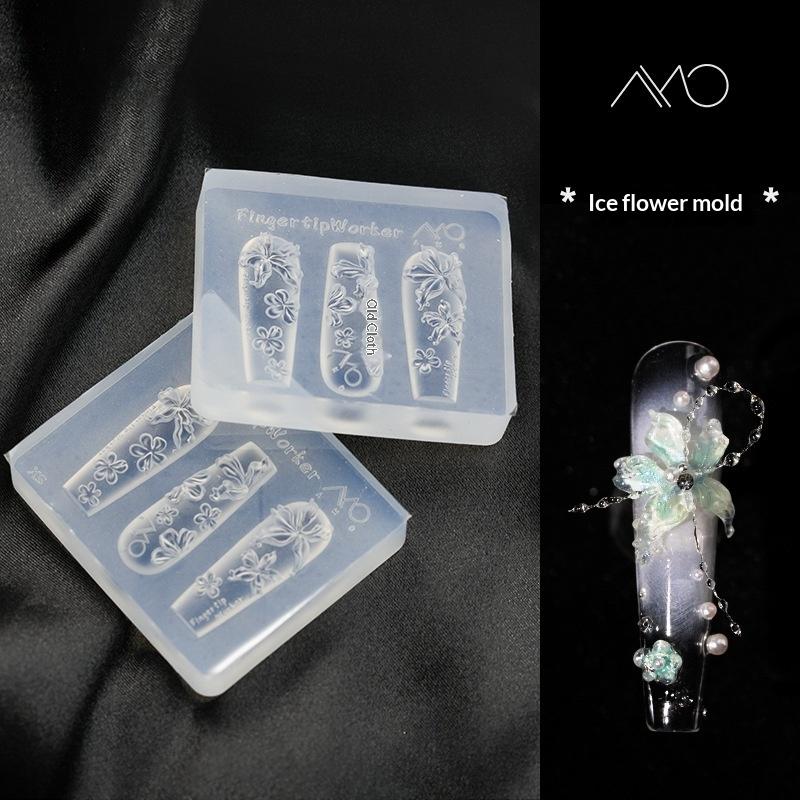 Floral Silicone Nail Mold Reus - Nail Art Vintage ulasan dan harga