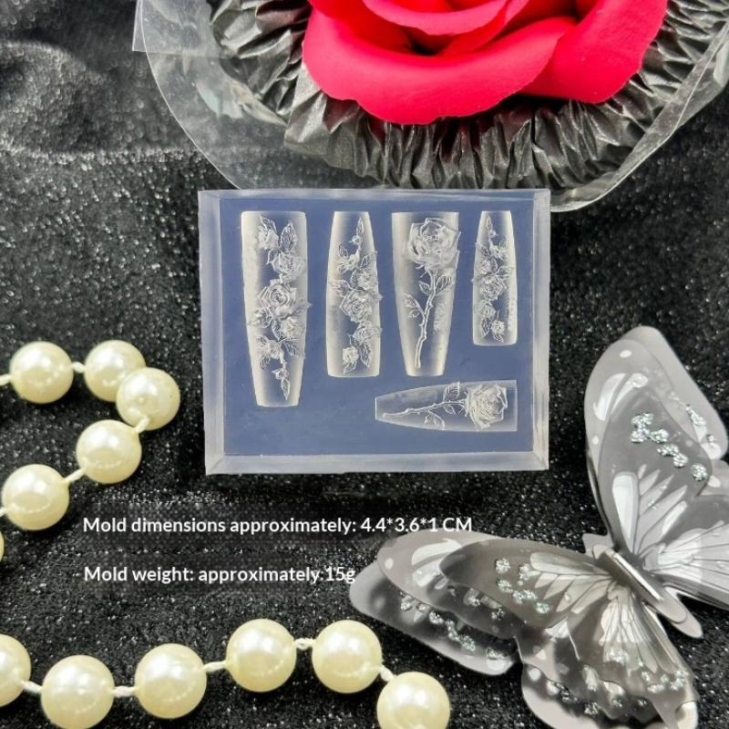 Floral Silicone Nail Mold Reus - Nail Art Vintage ulasan dan harga