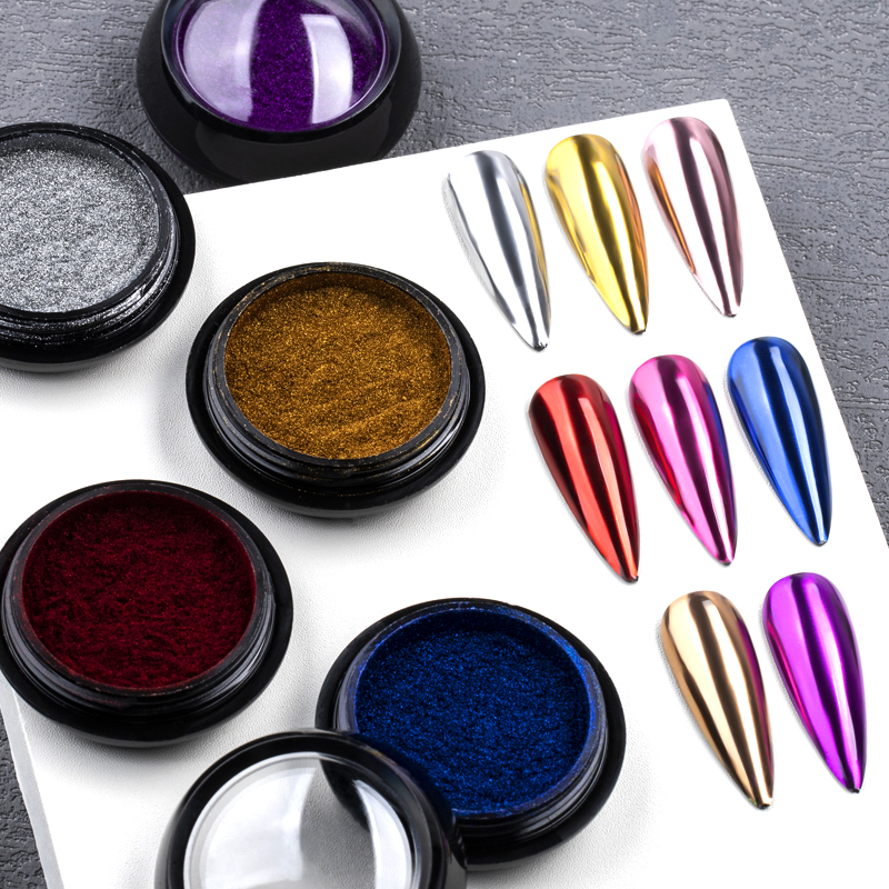 Metallic Gold Silver Mirror Po - Nail Glitter Chrome ulasan dan harga