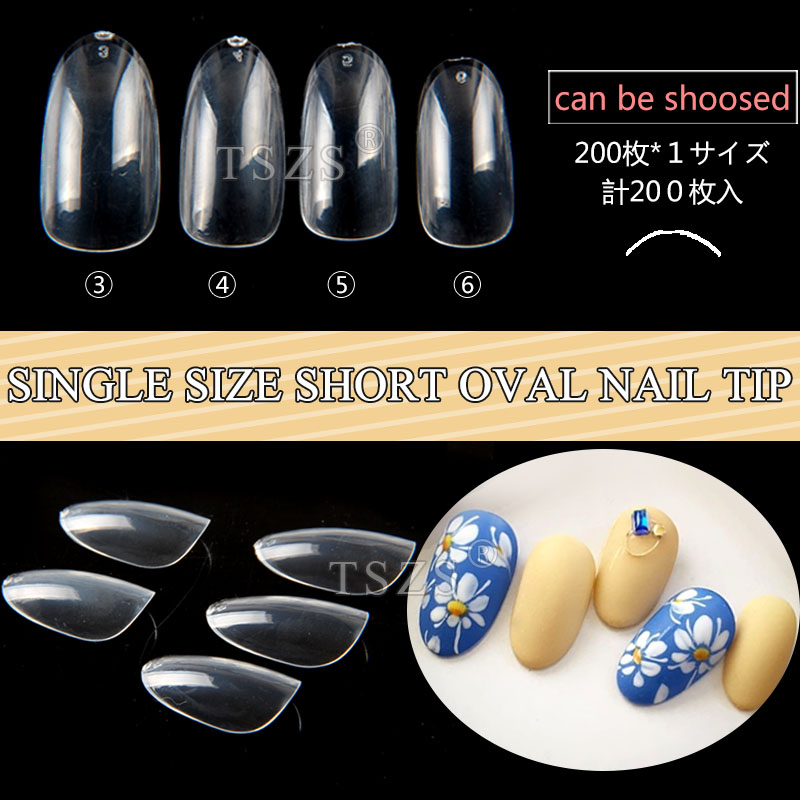 TSZS 200pcs Short Medium Oval  - Nail Art Viral ulasan dan harga