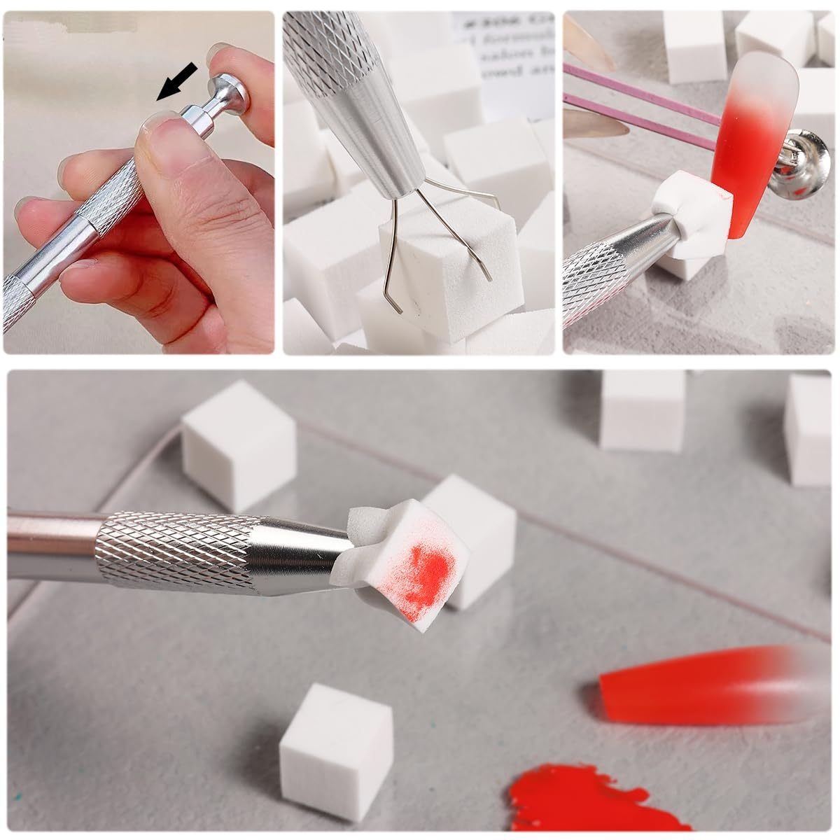 1/50/100Pcs Square Nail Art Sp - Nail Art Brush Set ulasan dan harga