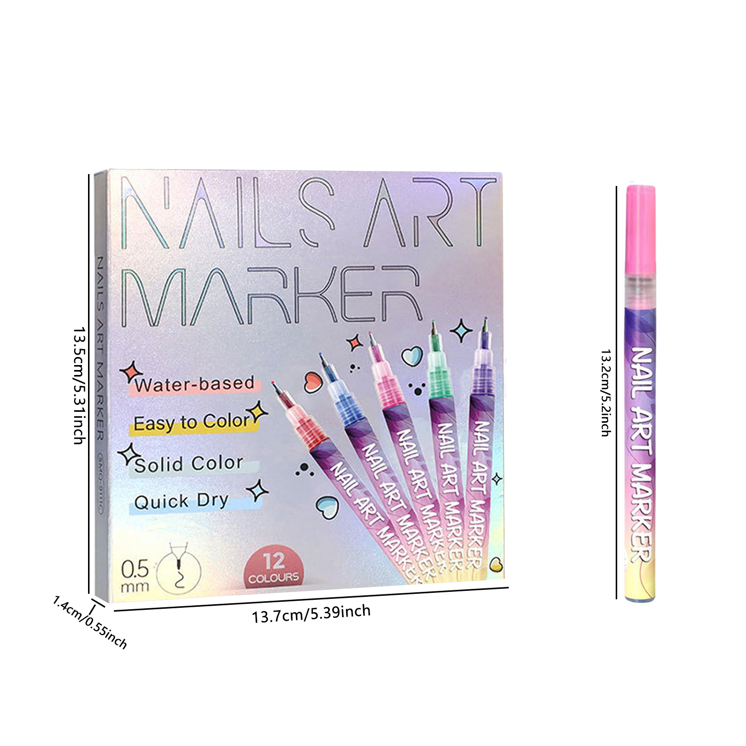 12 Shades Nail Art Pen Kit,202 - Nail Art Trend 2026 ulasan dan harga