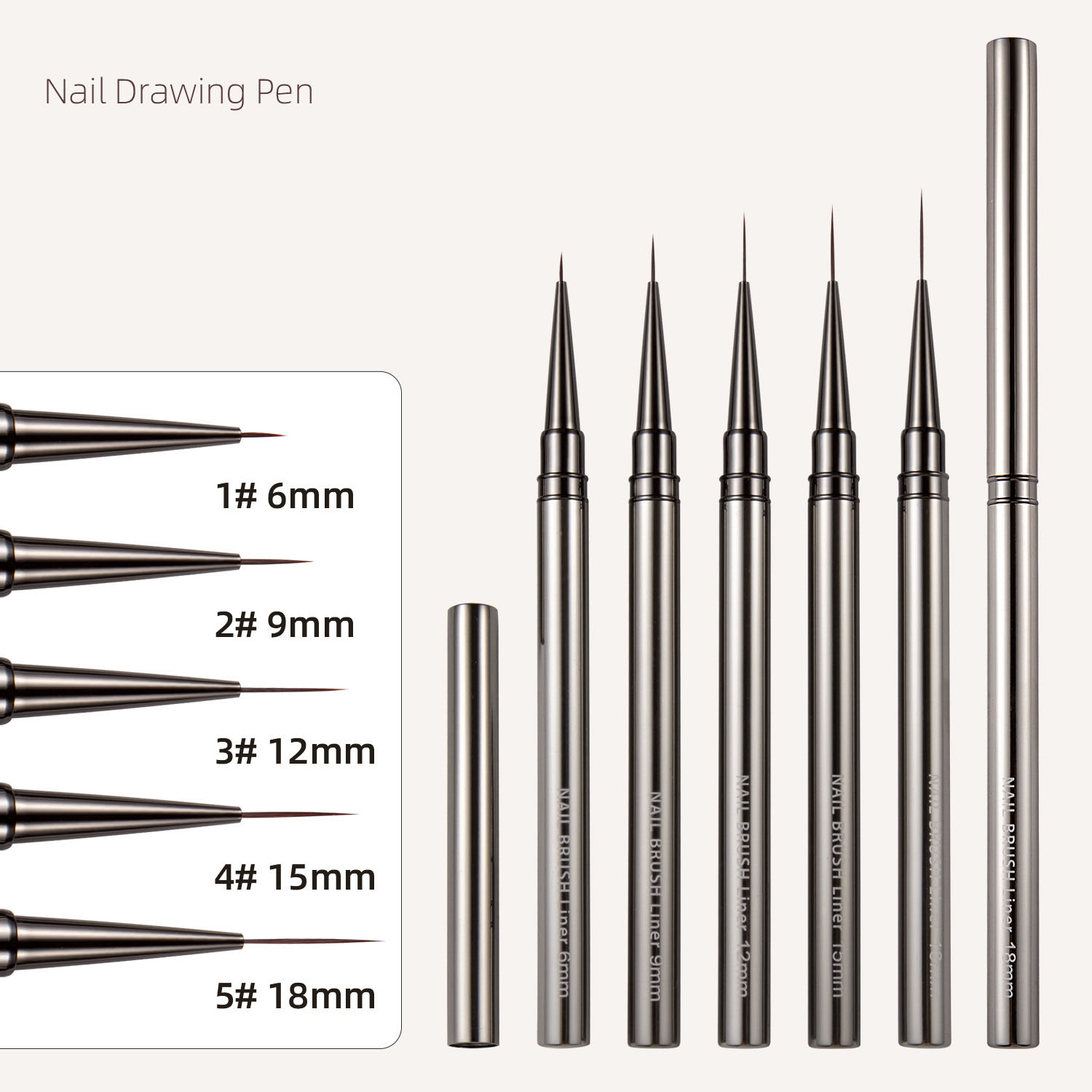 1/3/5pcs Nail Art Liner Brushe - Nail Art Brush Set ulasan dan harga