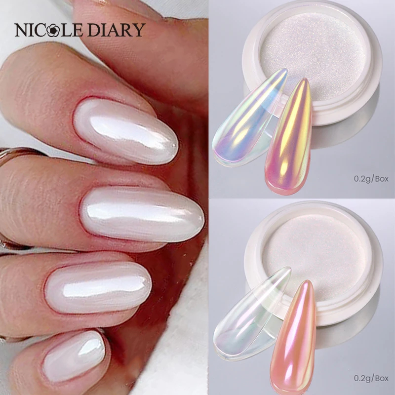 NICOLE DIARY Nail Powder Pigme - Nail Glitter Chrome ulasan dan harga
