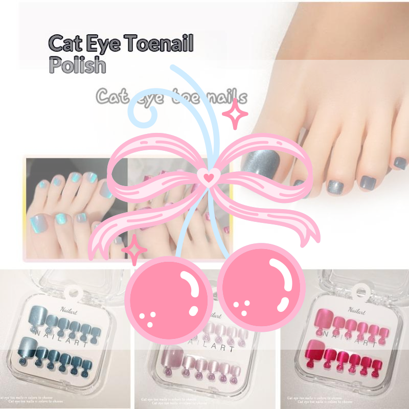 10 Pcs/Box French Fake Nails G - Nail Art Extension Cat Eye ulasan dan harga