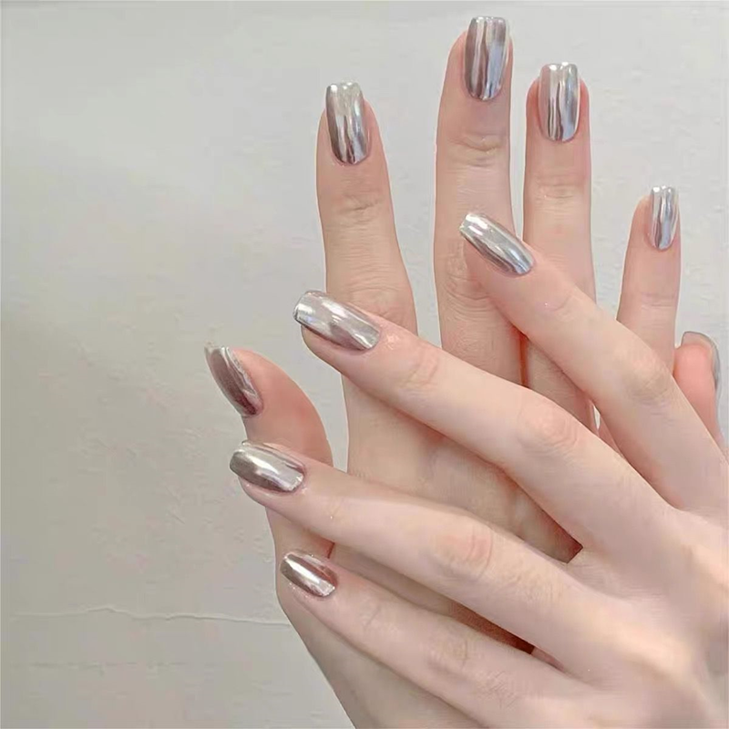 10PCS Handmade Silver False Na - Nail Art Xs ulasan dan harga