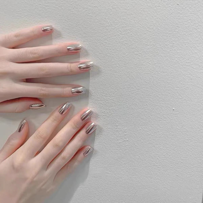 10PCS Handmade Silver False Na - Nail Art Xs ulasan dan harga