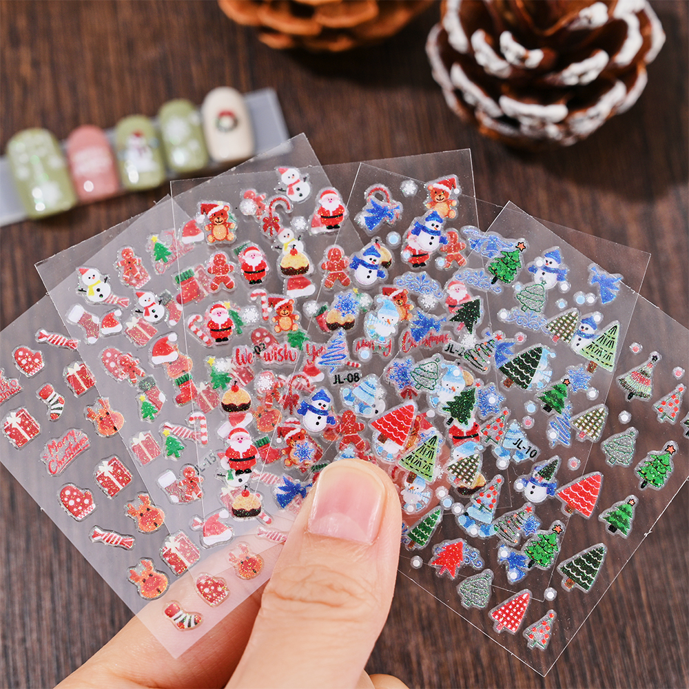 30Pcs/Set Christmas Nail Art S - Nail Art Xmas Stickers ulasan dan harga