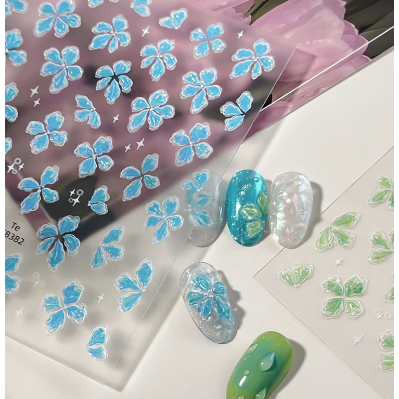 Ice-transparent feel green blu - Nail Art Ice Blue ulasan dan harga