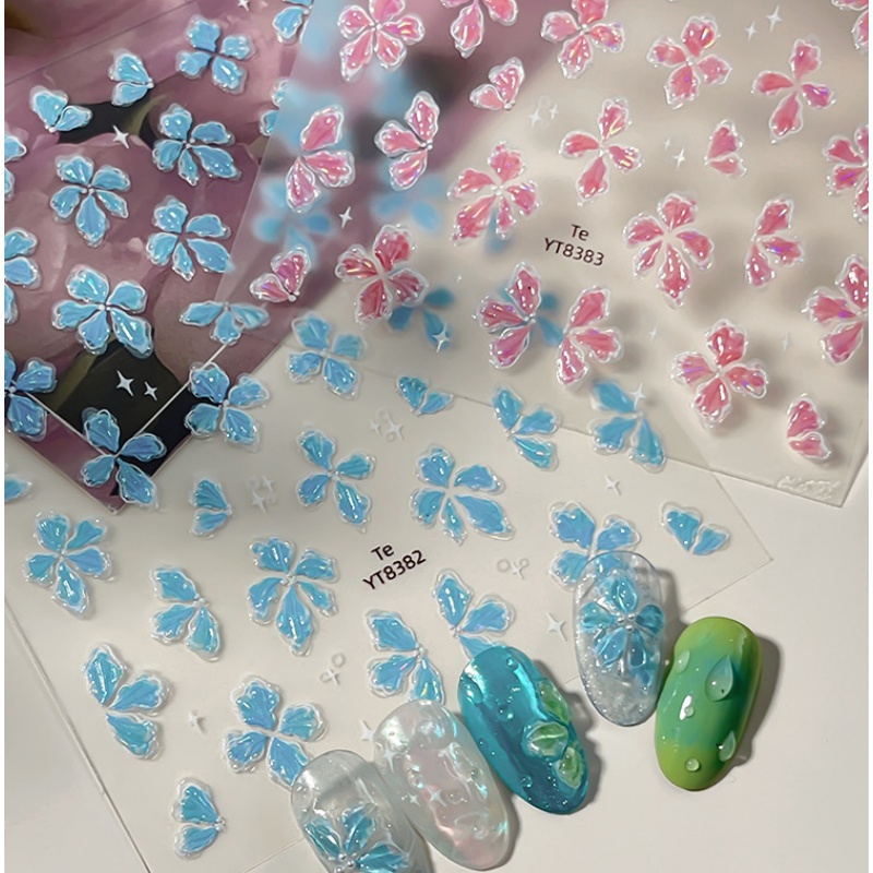 Ice-transparent feel green blu - Nail Art Ice Blue ulasan dan harga