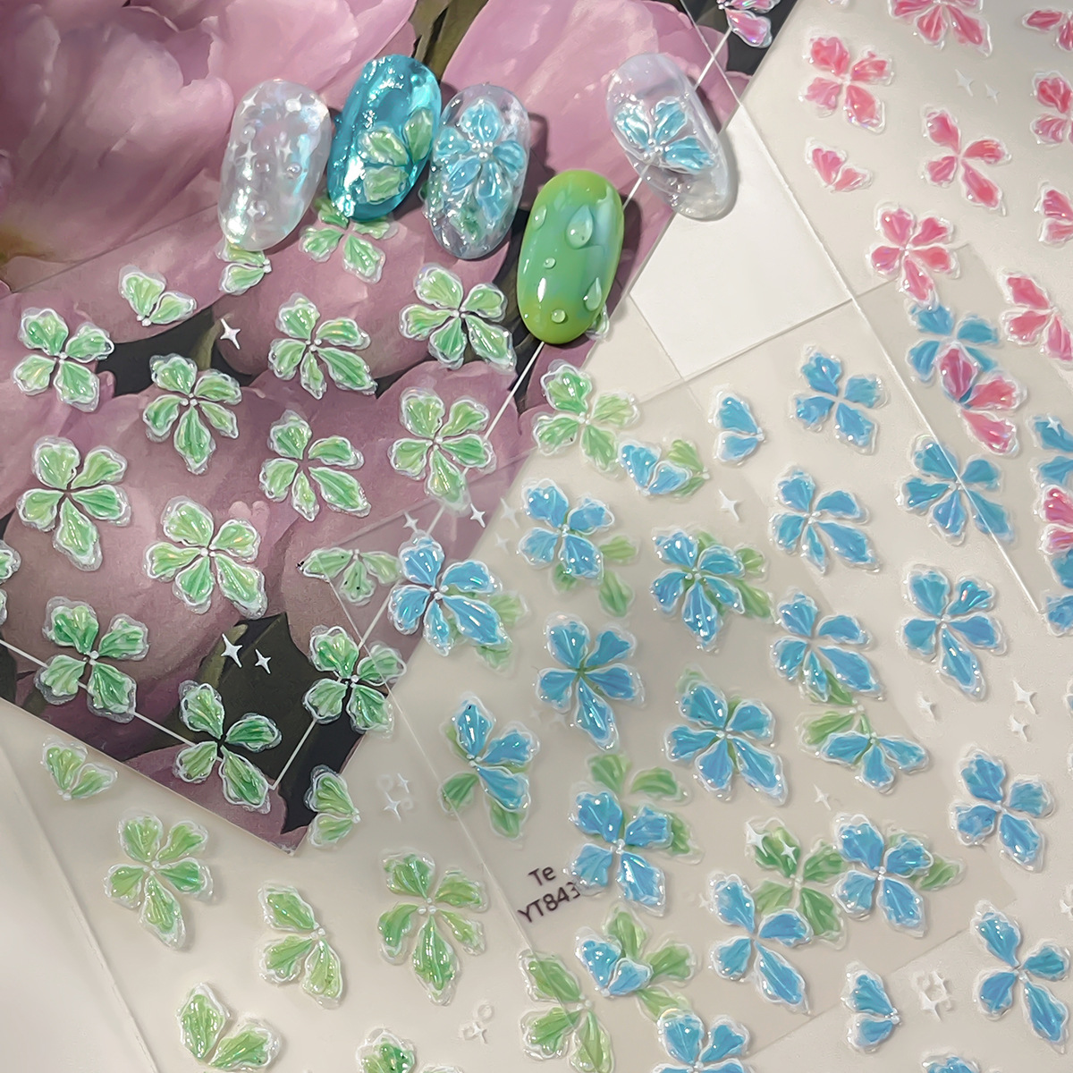 Ice-transparent feel green blu - Nail Art Ice Blue ulasan dan harga