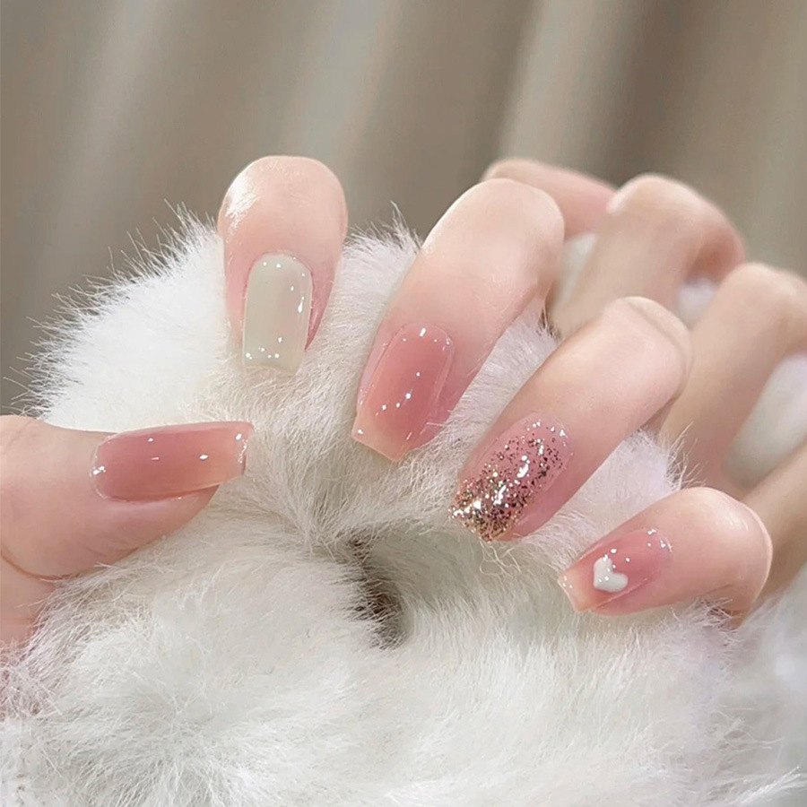 24pcs/set Short Medium fake na - Nail Art Aesthetic ulasan dan harga