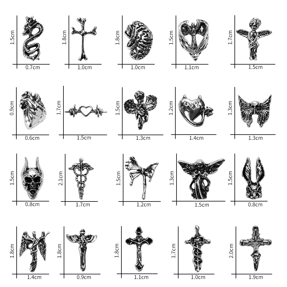 20pcs Style Mix Halloween Nail - Nail Art Vampire ulasan dan harga