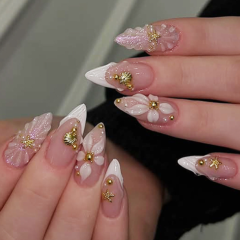24pcs Finished Almond Press on - Nail Art Aesthetic ulasan dan harga