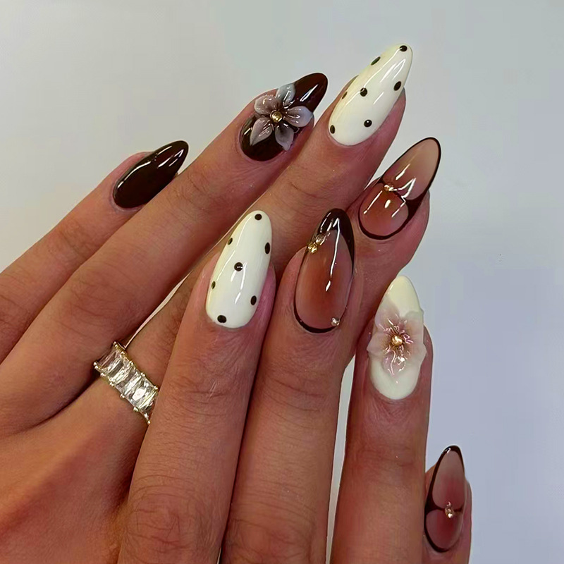 24pcs Finished Almond Press on - Nail Art Aesthetic ulasan dan harga
