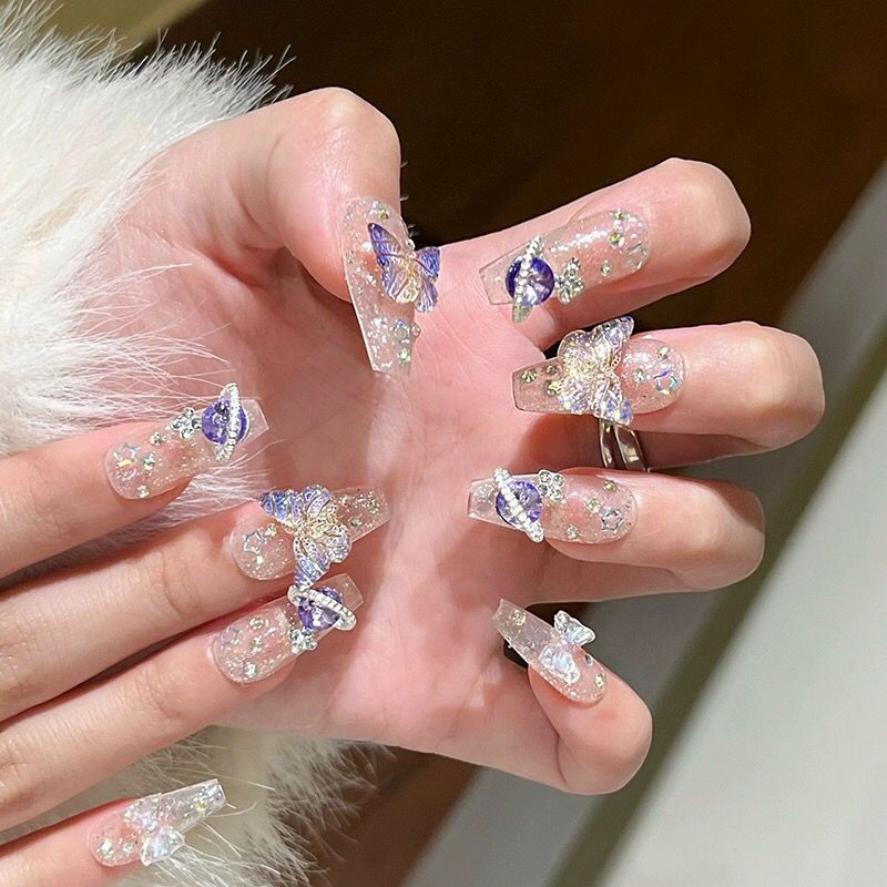 10Pcs Handmade Press On Nails  - Nail Art Xs ulasan dan harga