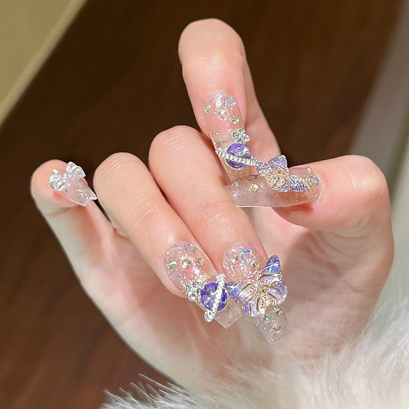 10Pcs Handmade Press On Nails  - Nail Art Xs ulasan dan harga