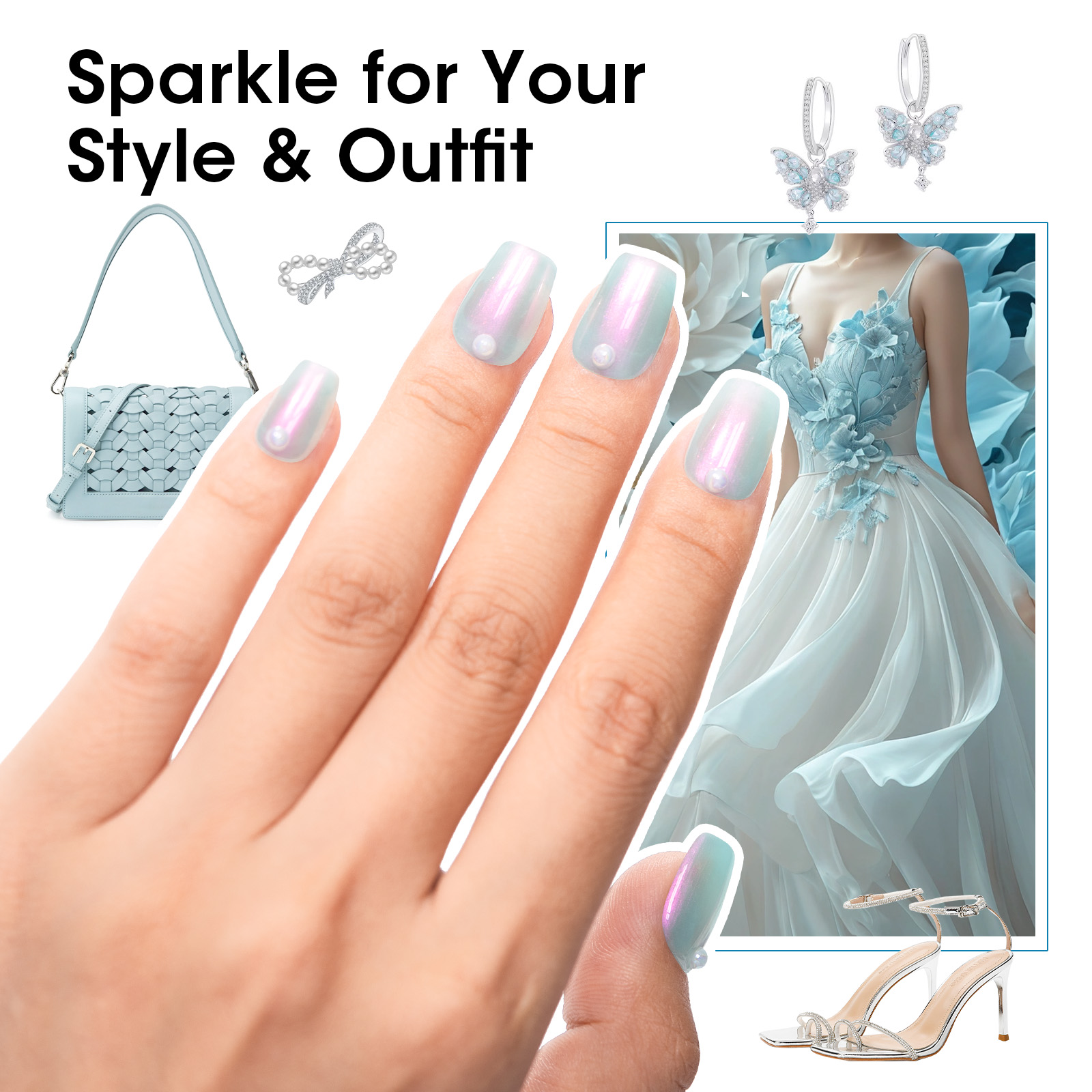 Gel Polish Set 3Pcs 10ml Chame - Nail Art Ombre Glitter ulasan dan harga