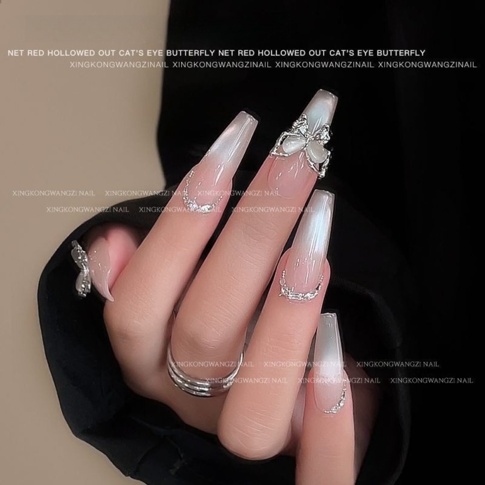 5Pcs Butterfly Nail Art Jewelr - Nail Art Vampire ulasan dan harga