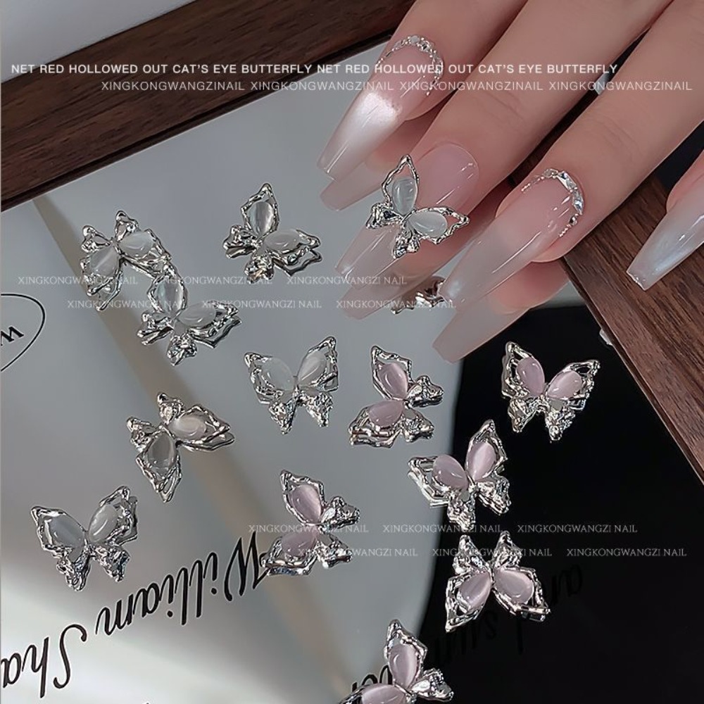 5Pcs Butterfly Nail Art Jewelr - Nail Art Vampire ulasan dan harga