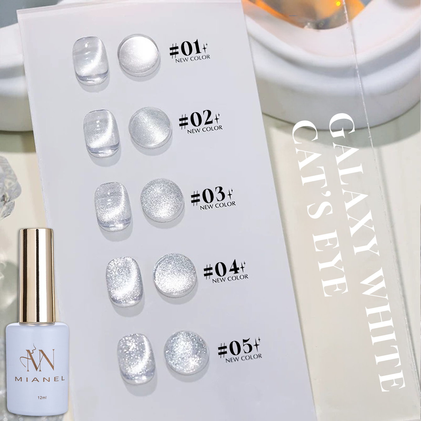 1pcs 12ML Galaxy Versatile Whi - Nail Art Ice Blue ulasan dan harga