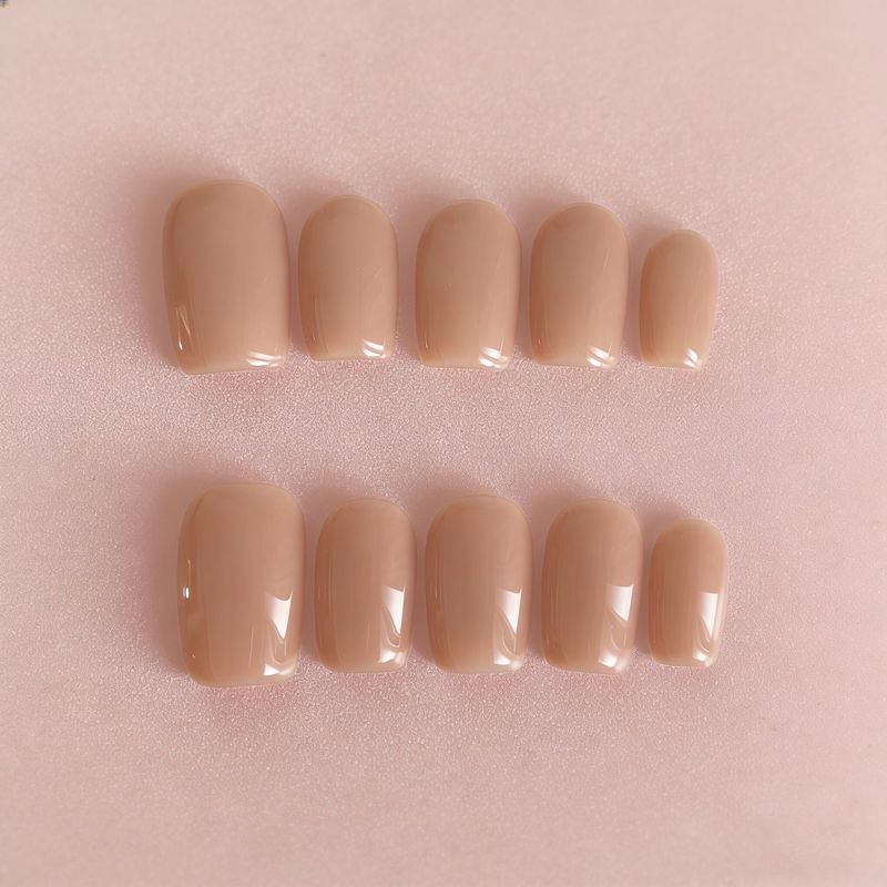10PCS Nude Milk Tea Press on N - Nail Art Xs ulasan dan harga