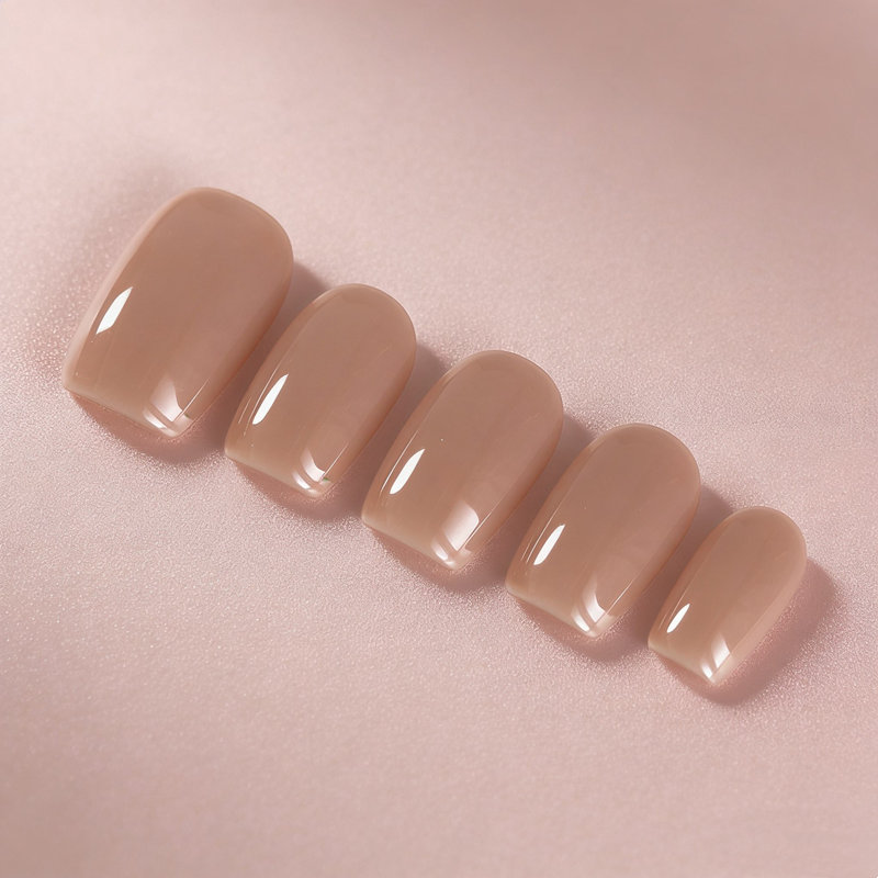 10PCS Nude Milk Tea Press on N - Nail Art Xs ulasan dan harga