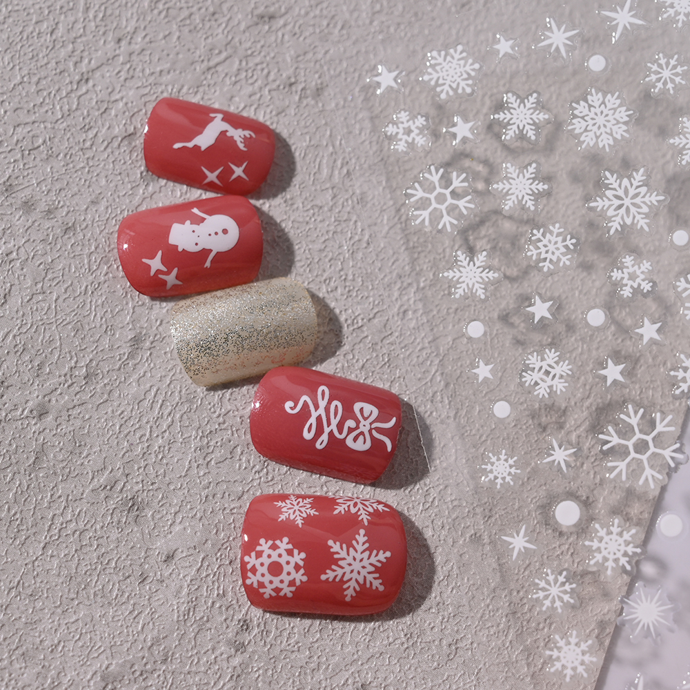 1pcs Winter Snowflake Nail Art - Nail Art Xmas Stickers ulasan dan harga