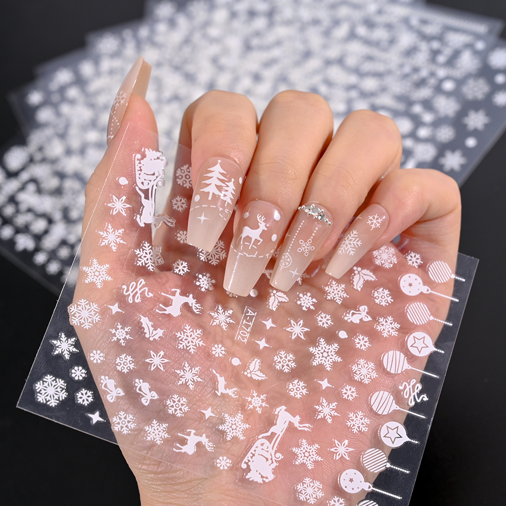 1pcs Winter Snowflake Nail Art - Nail Art Xmas Stickers ulasan dan harga