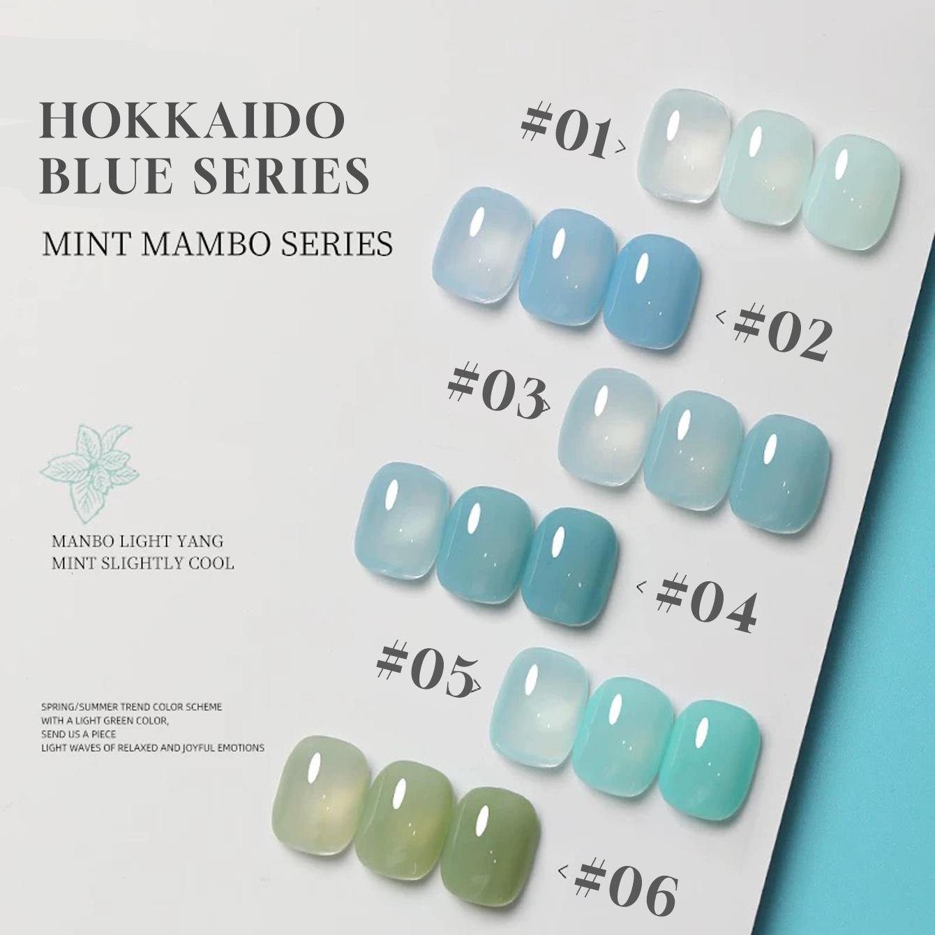 MIANEL Hokkaido Blue Nail Gel  - Nail Art Ice Blue ulasan dan harga