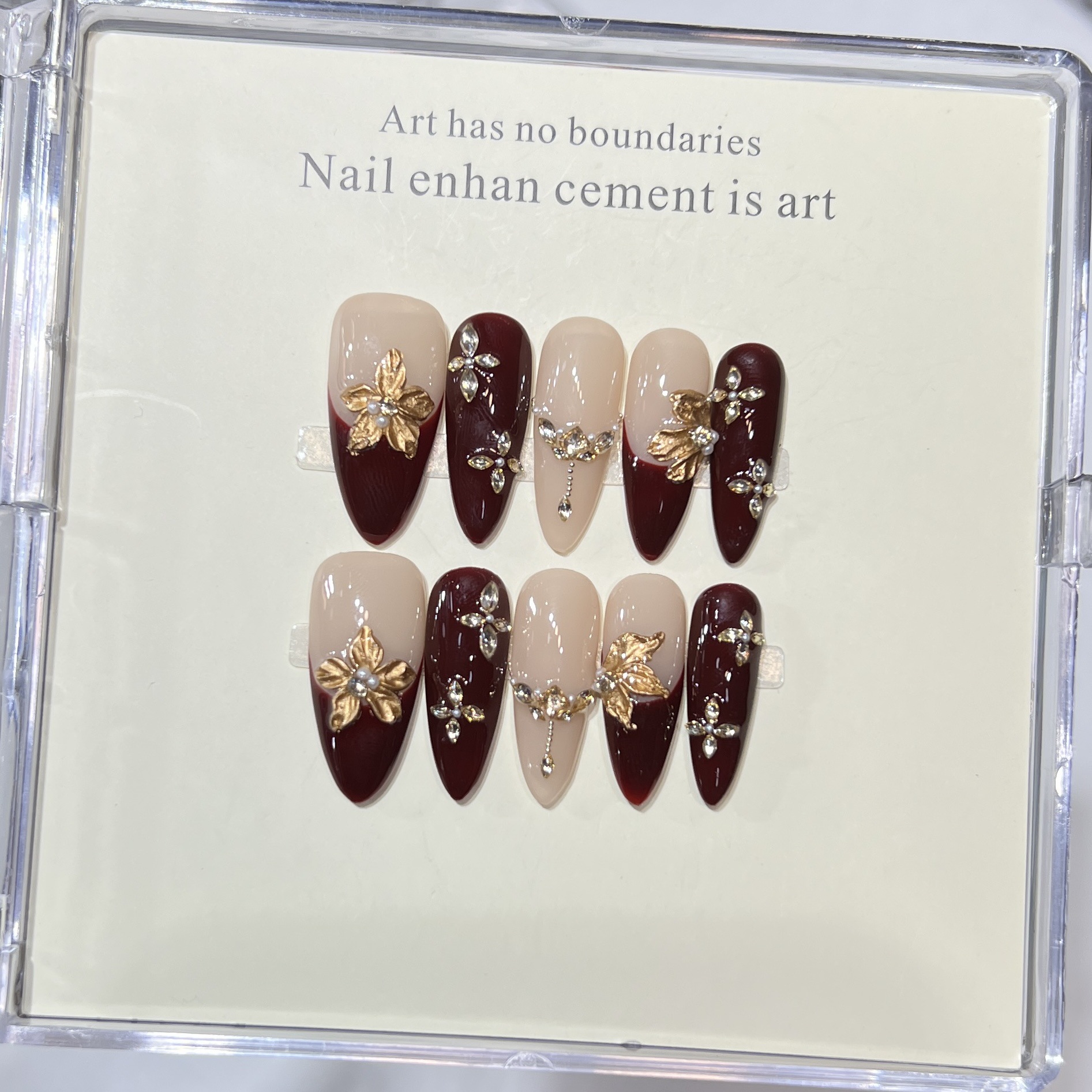 10Pcs Handmade Elegant French  - Nail Art Aesthetic ulasan dan harga