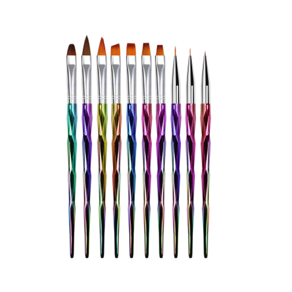 10Pcs Electroplated Rod Nail A - Nail Art Brush Set ulasan dan harga