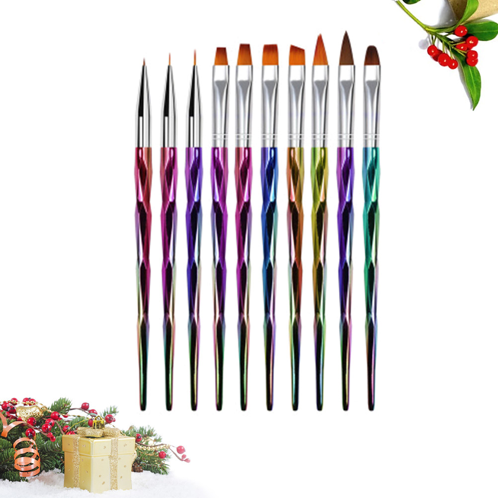 10Pcs Electroplated Rod Nail A - Nail Art Brush Set ulasan dan harga