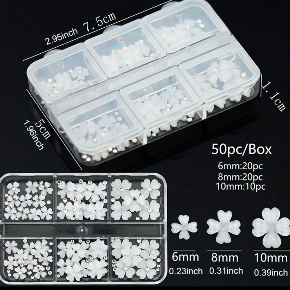6Grids/BOX Four-leaf Clover Na - Nail Art Vampire ulasan dan harga