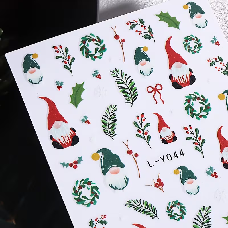 3D Luminous Christmas Nail Art - Nail Art Xmas Stickers ulasan dan harga