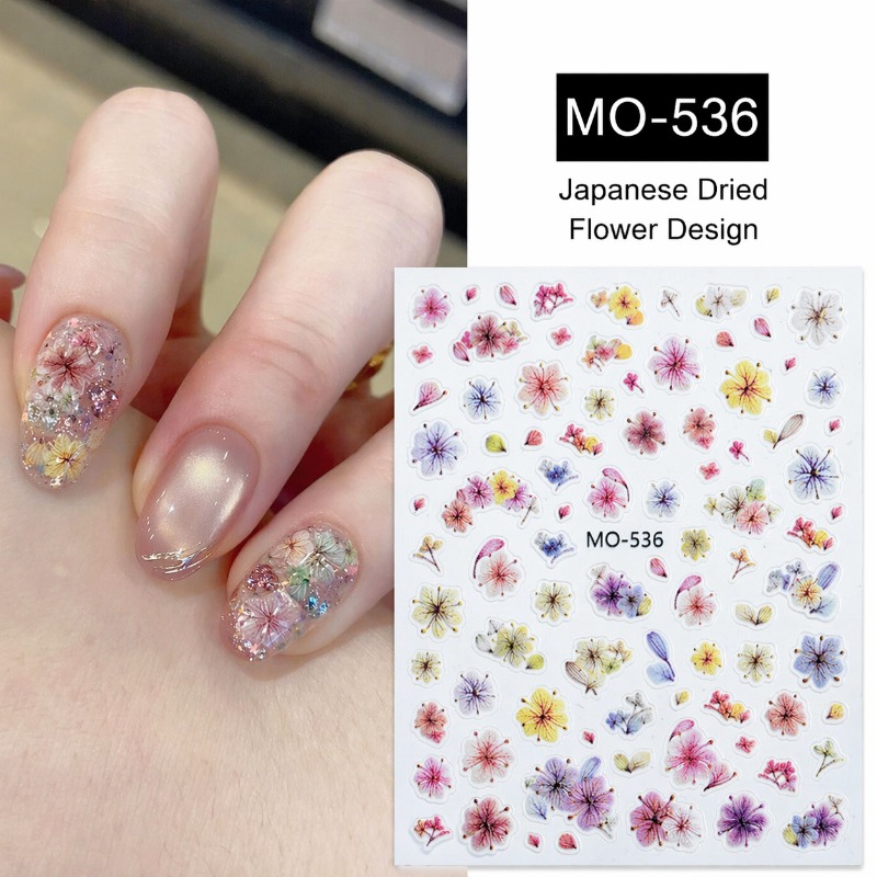 Ins Dried Flower Nail Art Stic - Nail Art Ombre Glitter ulasan dan harga