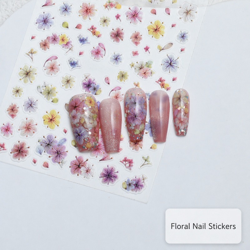 Ins Dried Flower Nail Art Stic - Nail Art Ombre Glitter ulasan dan harga