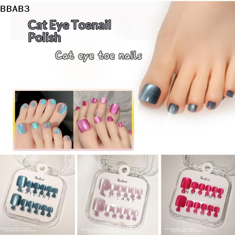 【B】10 Pcs/Box French Fake Nail - Nail Art Extension Cat Eye ulasan dan harga