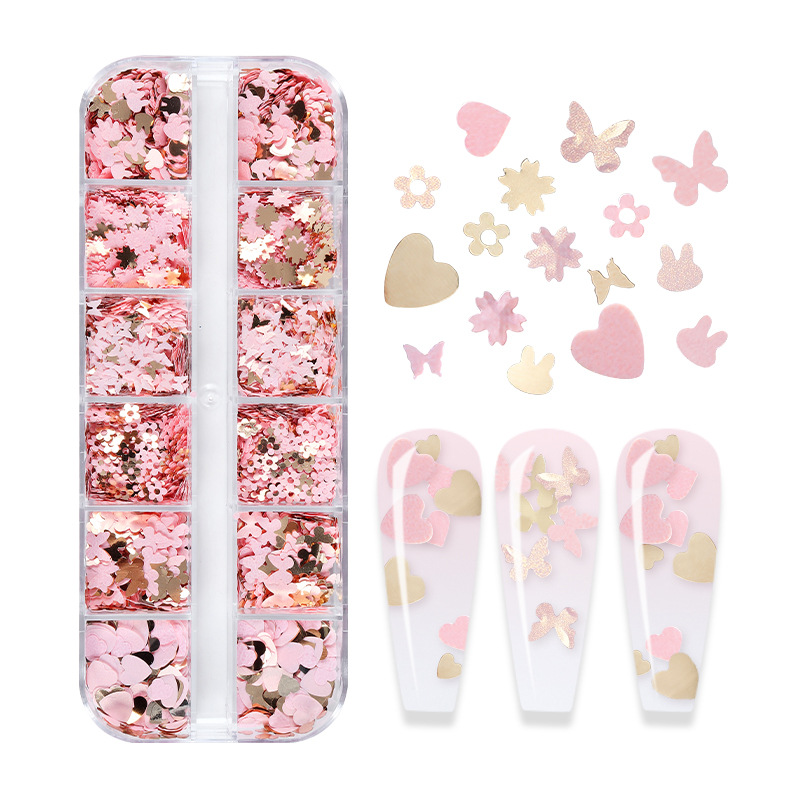 Mix Color Fluorescent Butterfl - Nail Art Extension ulasan dan harga