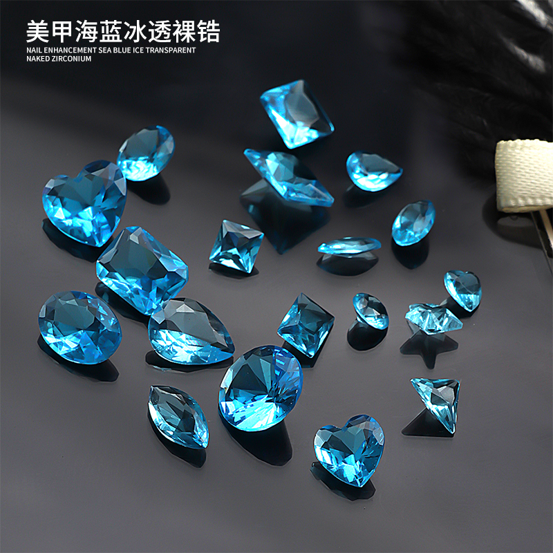 30PCS Brief Ice Transparent Se - Nail Art Ice Blue ulasan dan harga