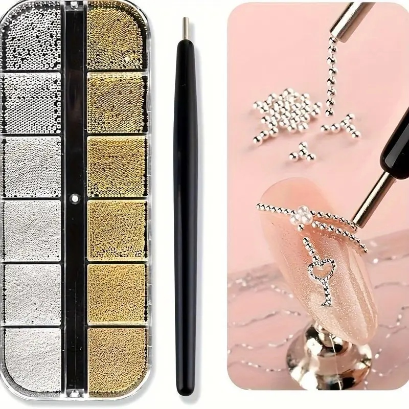 12Grids Mini Caviar Beads Nail - Nail Art Vampire ulasan dan harga
