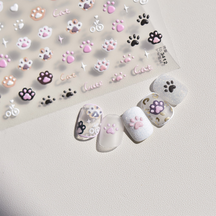 Nail Stickers Cat Cute Jelly P - Nail Art Vampire ulasan dan harga
