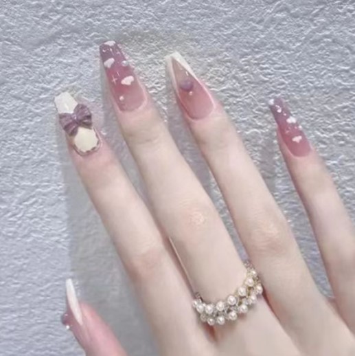 24Pcs 20Pcs French False Nails - Nail Art Xs ulasan dan harga