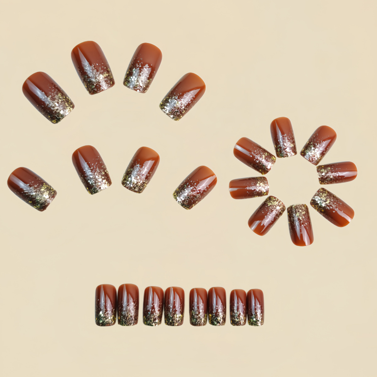 Short Medium fake nails Gradie - Nail Art Aesthetic ulasan dan harga