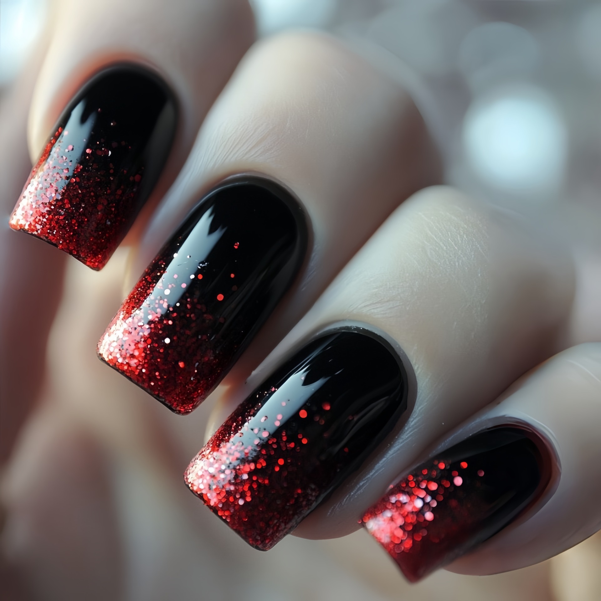 Short Medium fake nails Gradie - Nail Art Aesthetic ulasan dan harga
