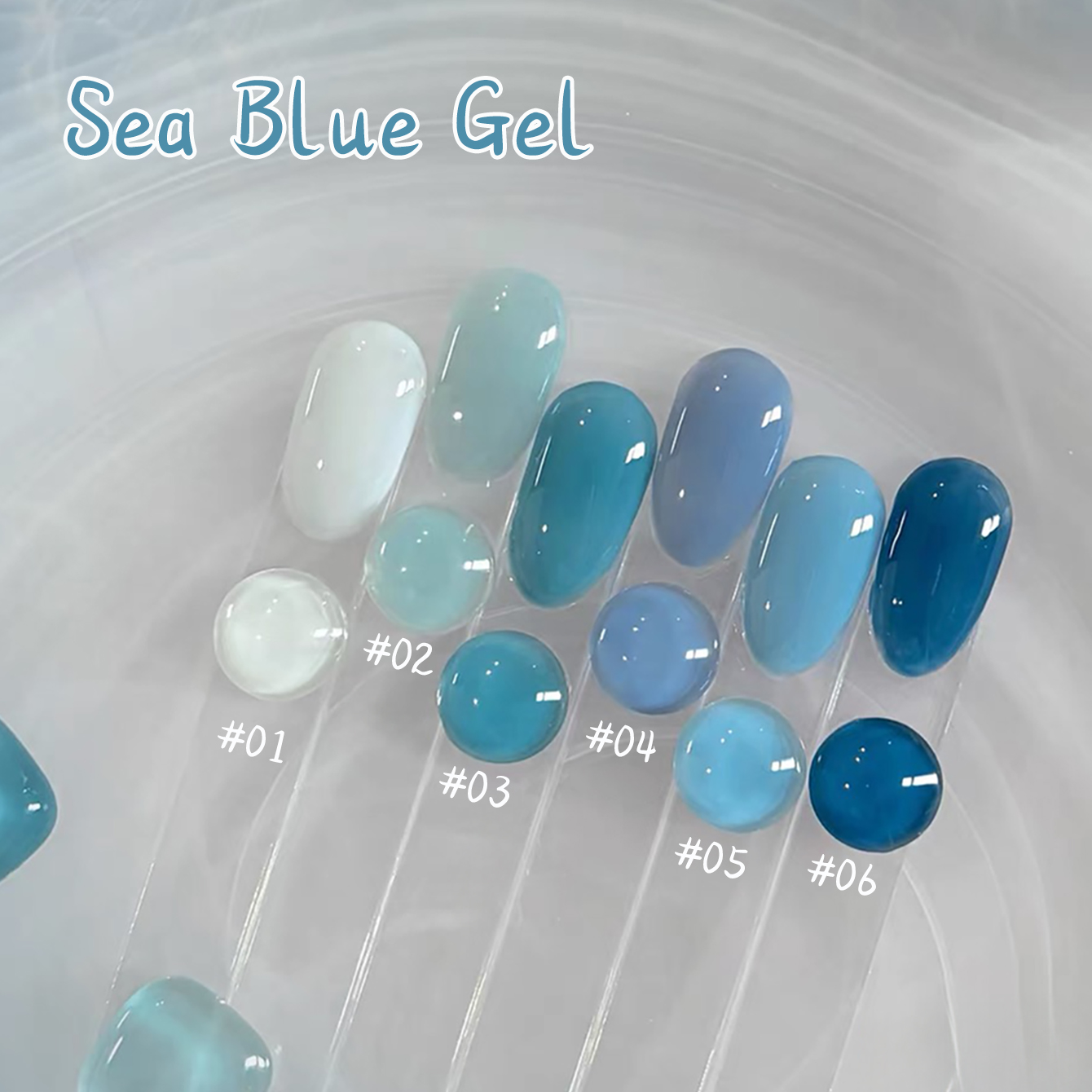 1pcs WS Ice Transparent Blue W - Nail Art Ice Blue ulasan dan harga